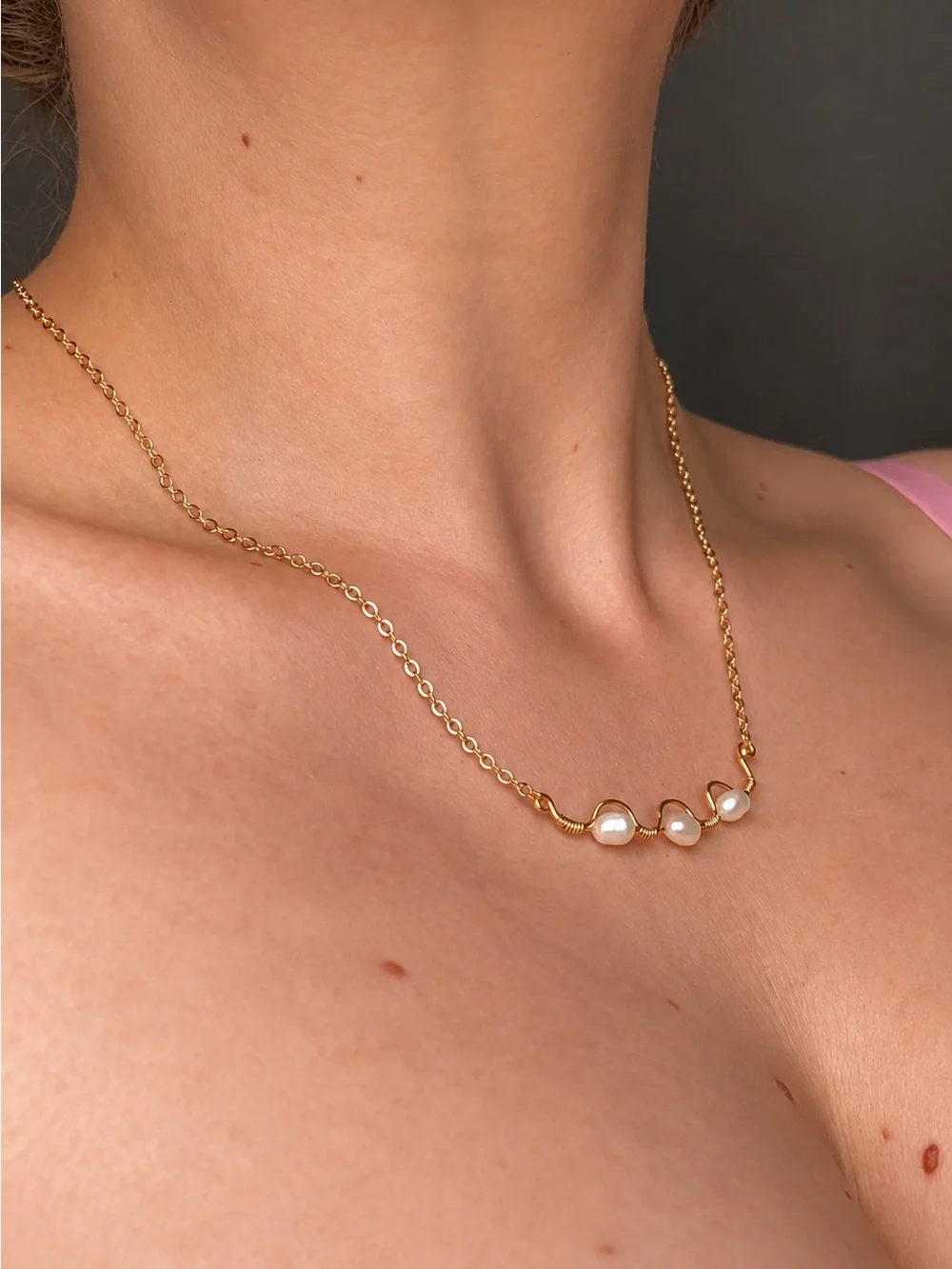 Handmade Freshwater Pearl Necklace & Bracelet Set – 14K Gold Filled
